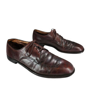 Breather Wright Wingtip Dress Shoe sz 13 D Men Oxford Burgundy Brown Leather USA